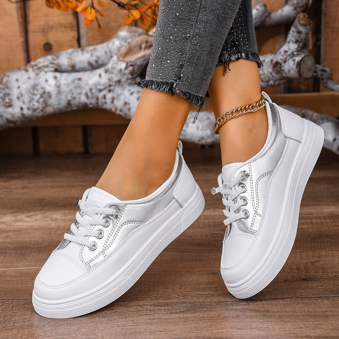 Dame mode Sneakers med elegant Metallic-applikation Stilla