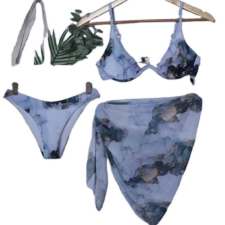Damer Triangel-Bikini-sæt med overdimensioneret indpakningsskørt Skovae