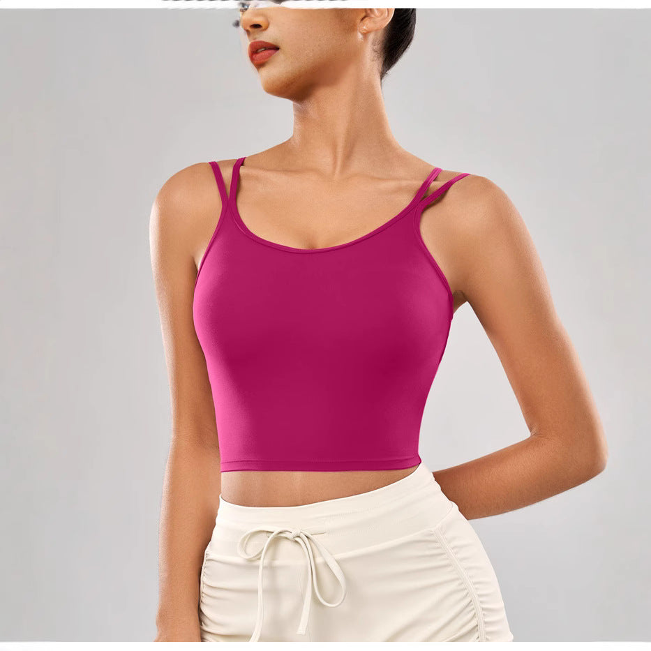 Dame Sporty Crop-Top med justerbare spaghettistropper Stilla