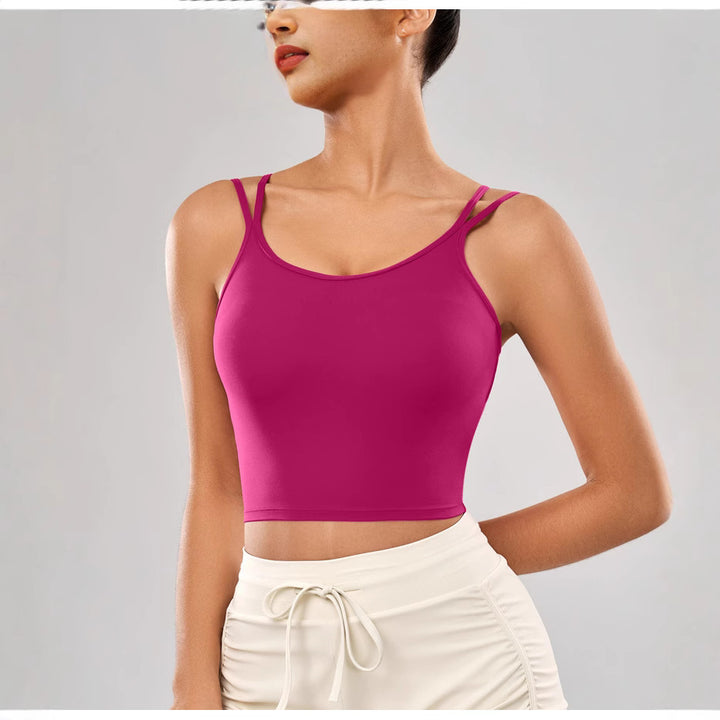Dame Sporty Crop-Top med justerbare spaghettistropper Stilla