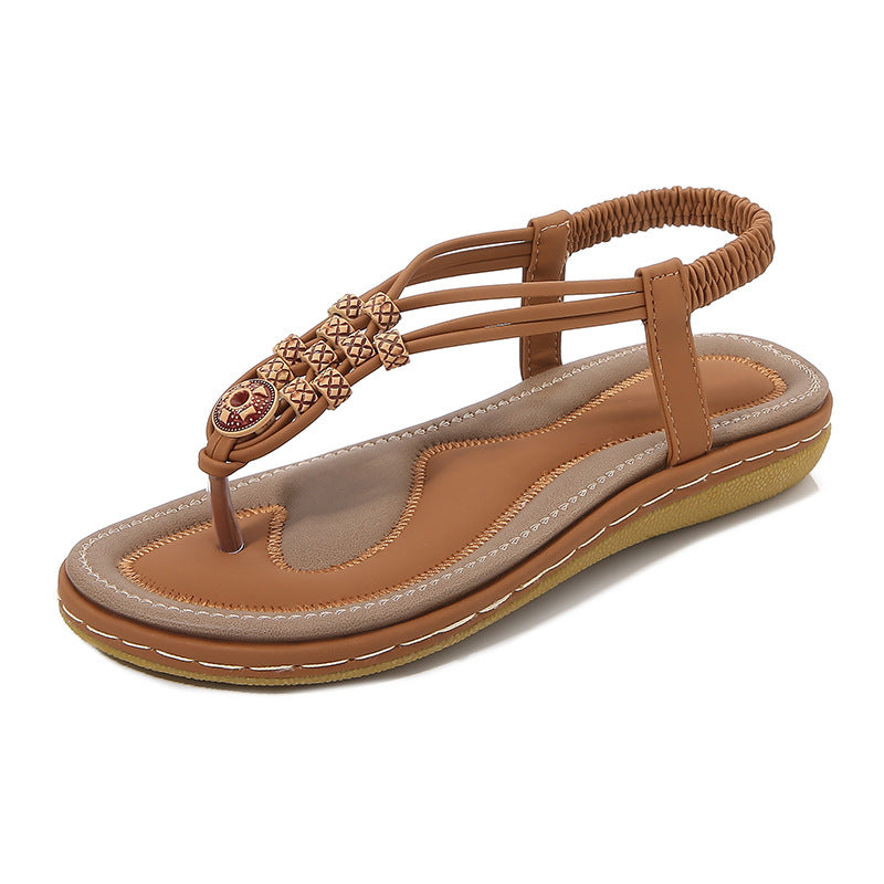 Dame Glamourøse Tåsplit sandaler med unikke dekorationer Stilla