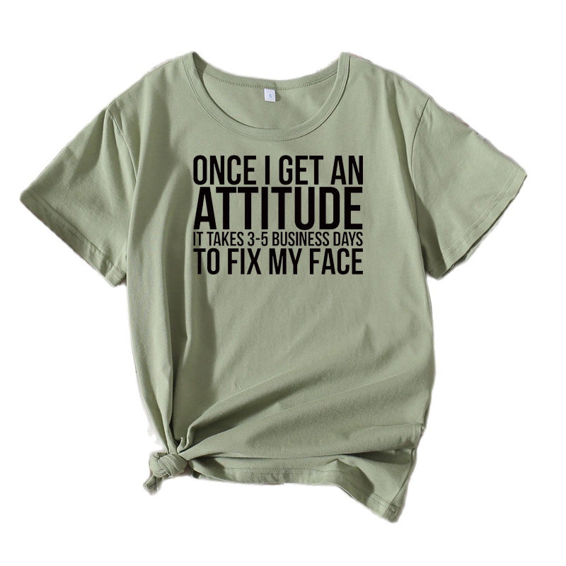 Damer Casual Attitude Statement T-Shirt Stilla