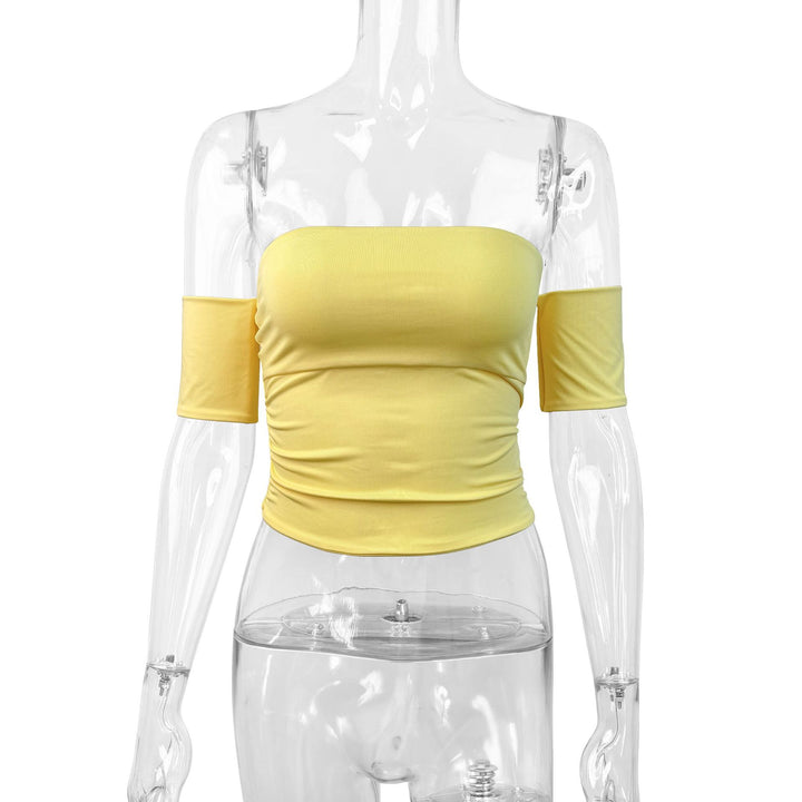 Dame Off-Shoulder Bluse i elastisk materiale med kropsformende snit Skovae