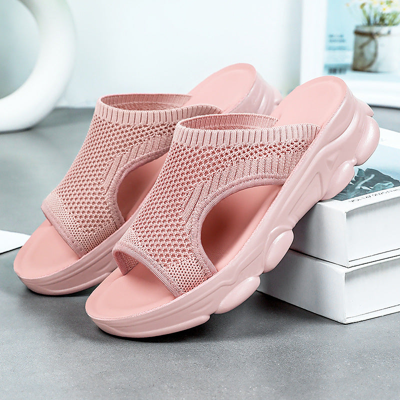Femme Open-Toe Strik-Sandaler med polstret sål Stilla