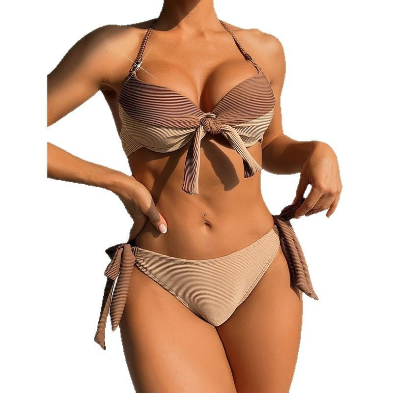 Damer Højtaljet Knyttet Bikini Sæt Stilla