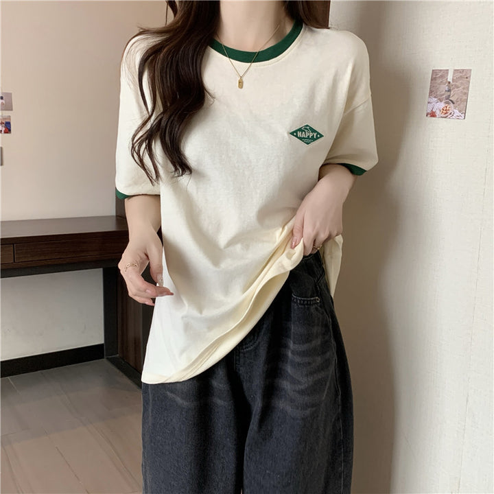 Dame Casual Grafik T-shirt med Vintage-design Stilla