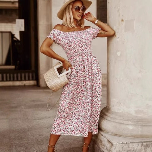 Dame Off-Shoulder Floral Maxi Kjole Stilla