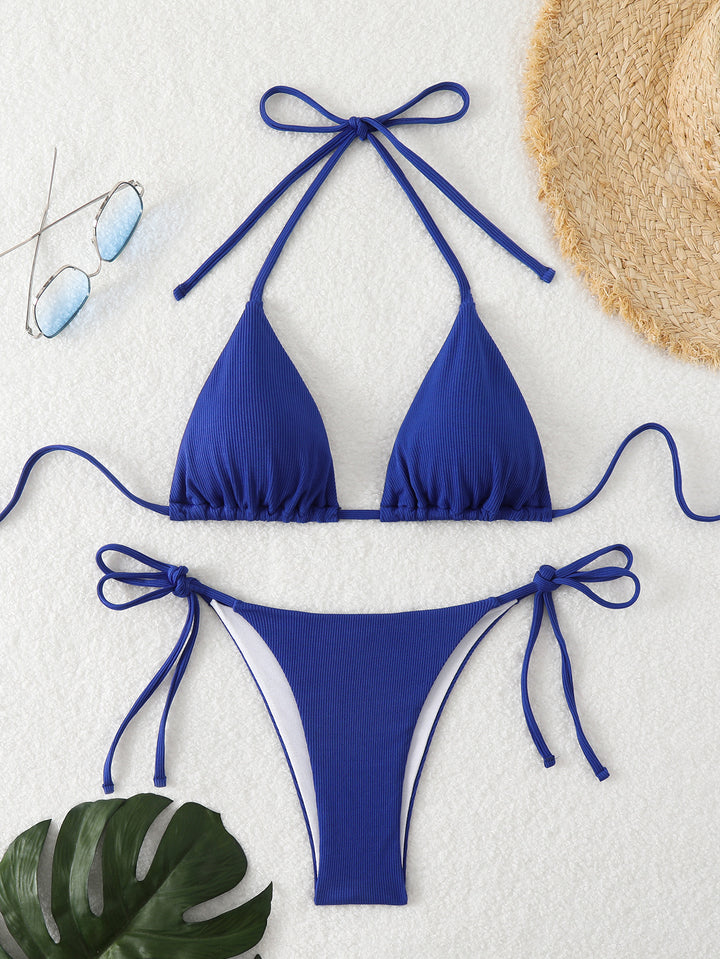 Dame Triangel-Bikini med justerbare stropper og raffinerede detaljer Skovae