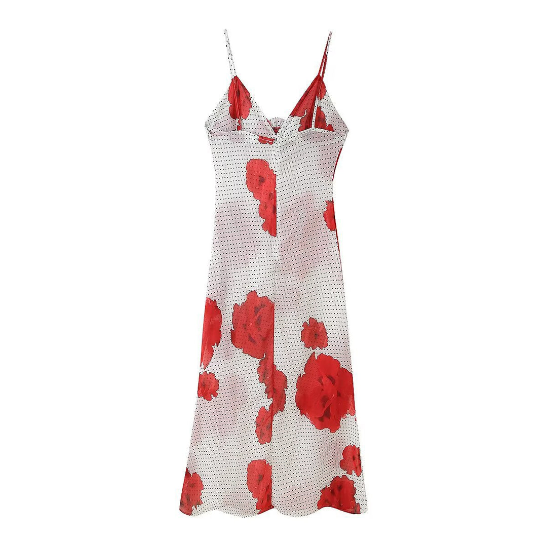 Femme Floral Print Slip Kjole med justerbare stropper Stilla