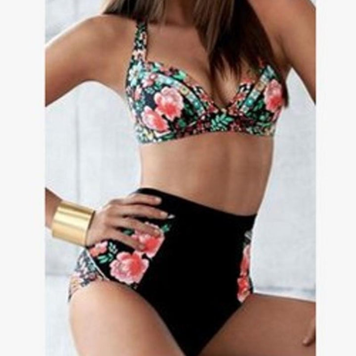 Damer højtaljede floral bikini sæt Skovae