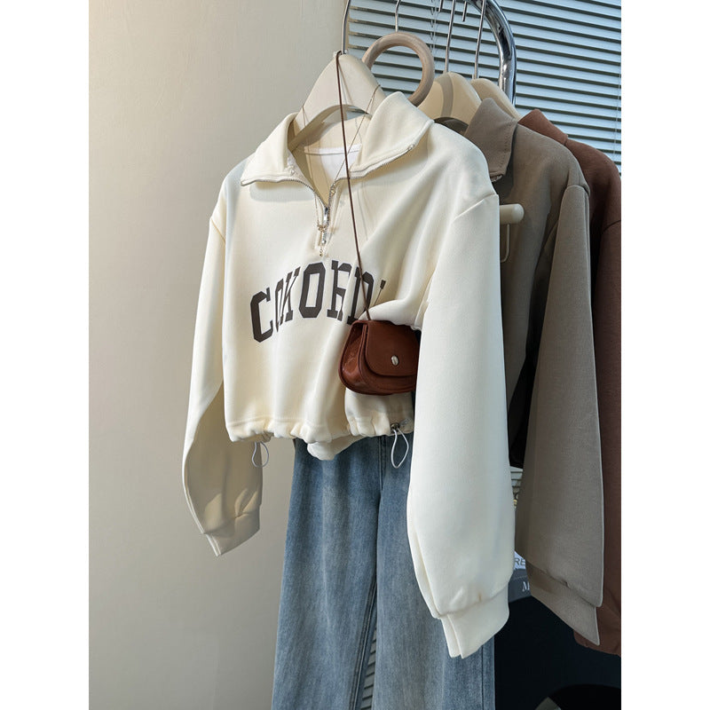 Femme Cropped Quarter-Zip Sweatshirt Stilla