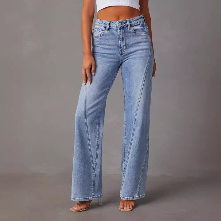 Dame Løst skårne Denim-jeans med høj talje og moderne sømme Stilla