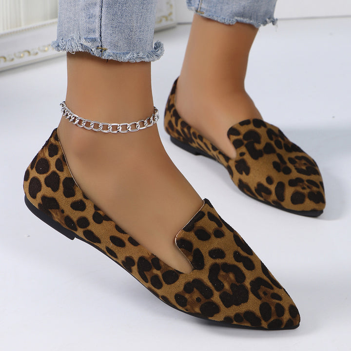 Dame Elegant Mokassin-sko med moderne leopardmønster Stilla