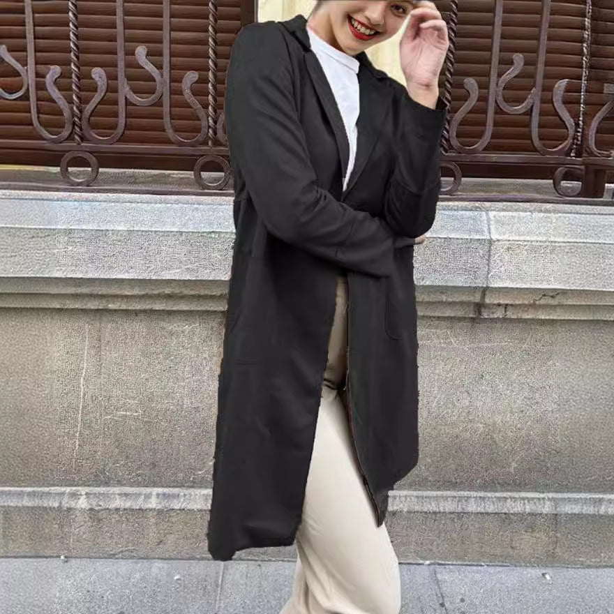 Damer elegant Longblazer lavet af blødt Suedine Stilla