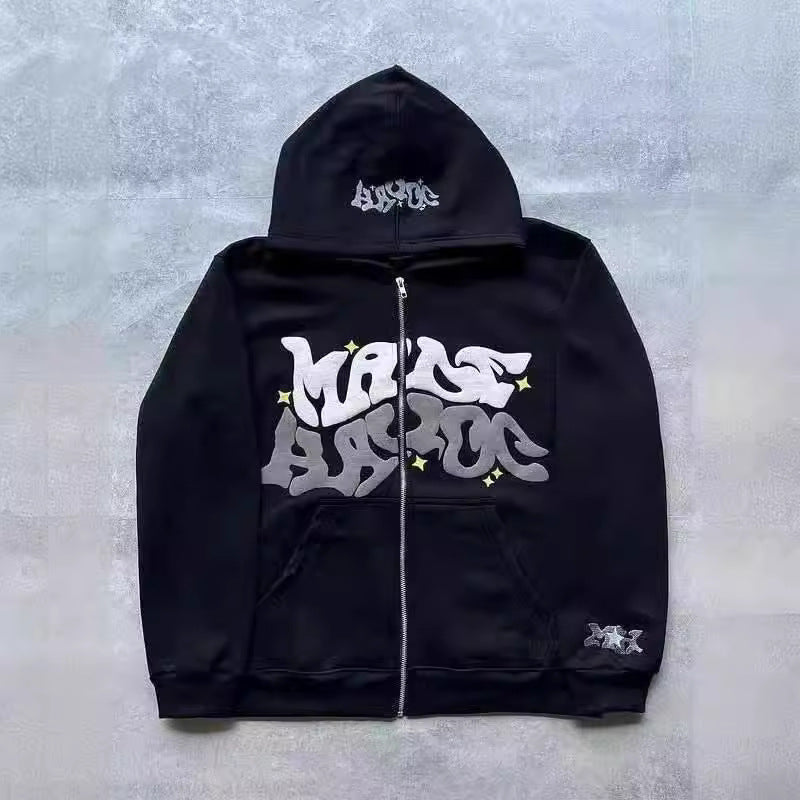 Kvindernes sporty hoodie jakke i urban graffiti stil Skovae