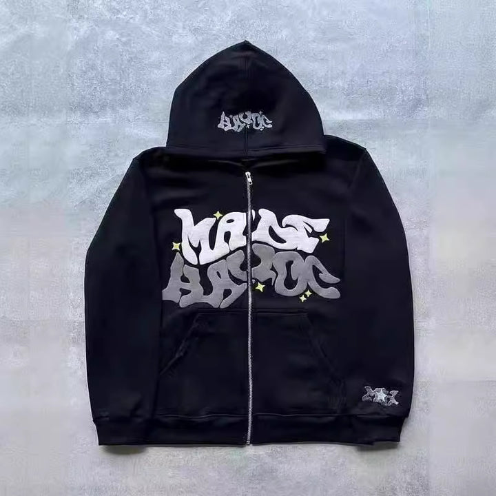 Kvindernes sporty hoodie jakke i urban graffiti stil Skovae