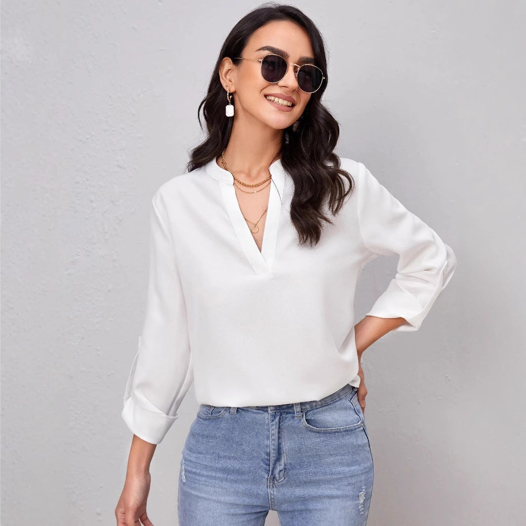 Dame Elegant og moderne bluse skjorte Skovae