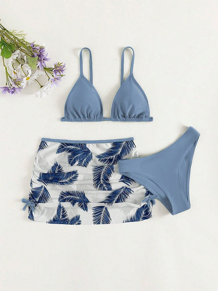 Dame bikini sæt med fint indpakningsskørt og smart bralette top Stilla