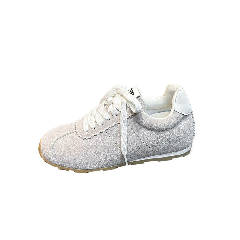 Dame retro-inspirerede ruskindsneakers med bølget design Stilla