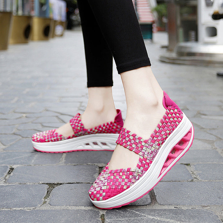 Dame Komfort Woven Slip-On Sneakers Stilla