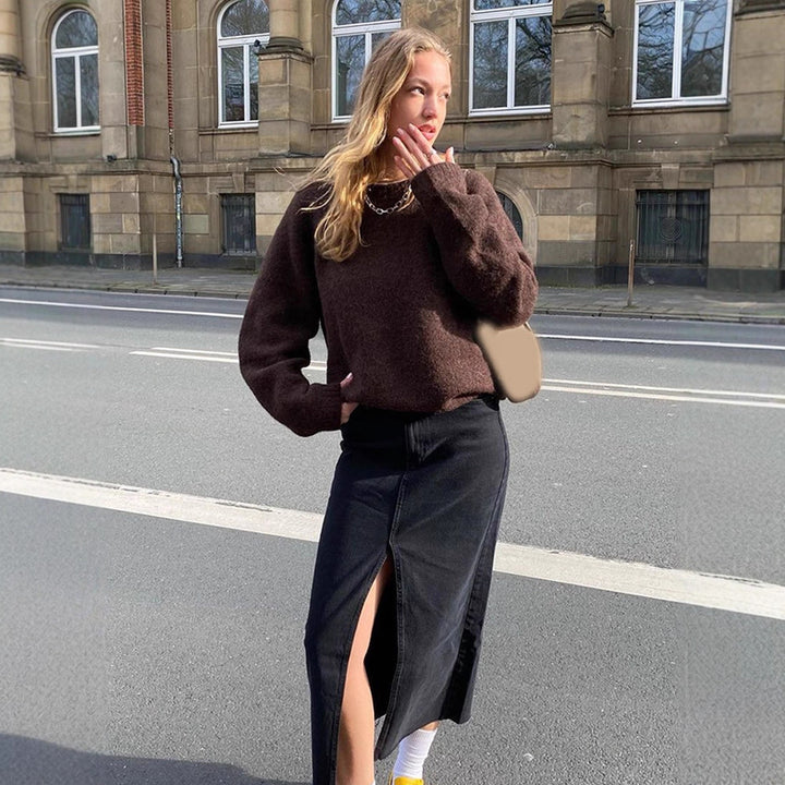 Damer afslappet strikpullover med løs pasform Stilla