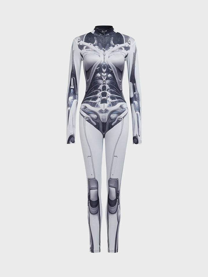 Dame Catsuit med futuristisk design og høj krave Stilla