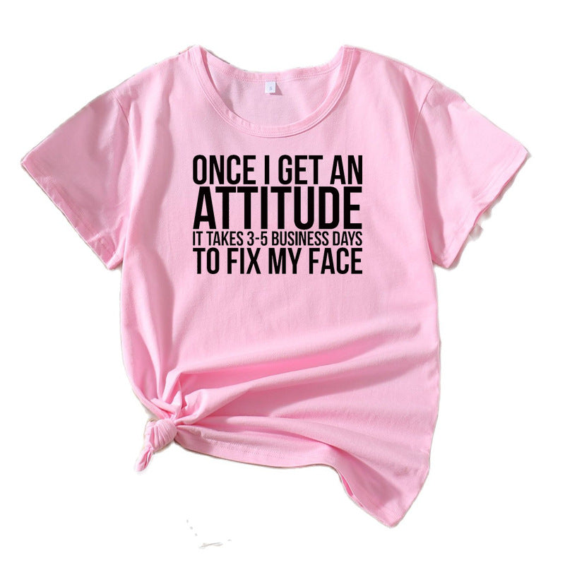 Damer Casual Attitude Statement T-Shirt Stilla