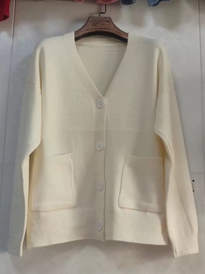Kvindernes oversized strikkede cardigan med lommer Stilla