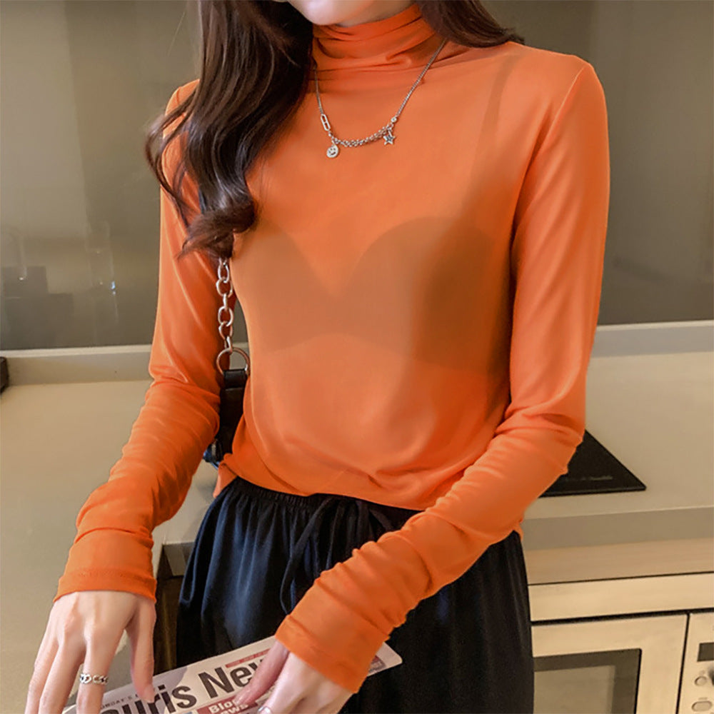 Kvinder Gennemsigtig Turtleneck Sweater Stilla