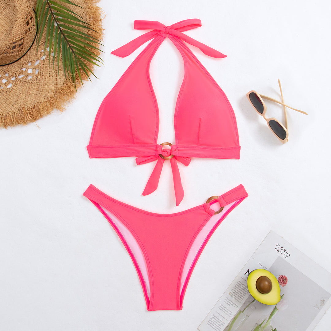Dame Triangel-Bikini med stilfulde knudedetaljer Skovae
