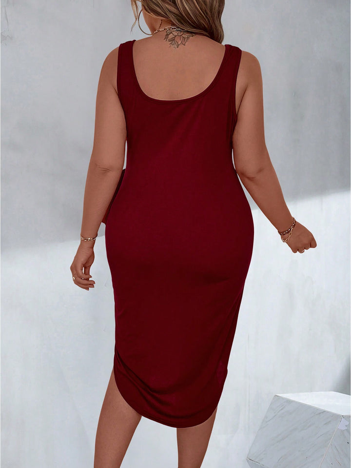 Dame wrapped dress med asymmetrisk kant og elegant sløjfedekoration Stilla
