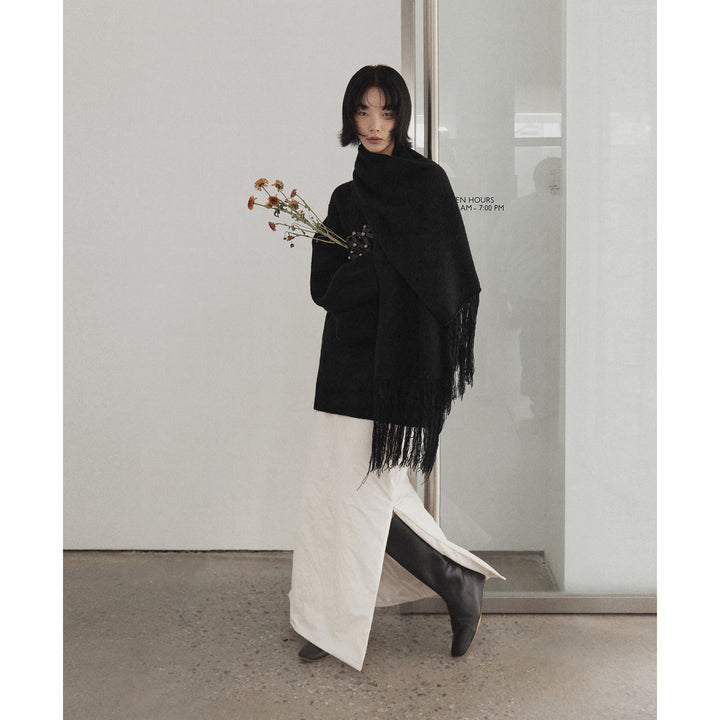 Dame hyggelig oversized pullover med høj krave og behagelig struktur Stilla