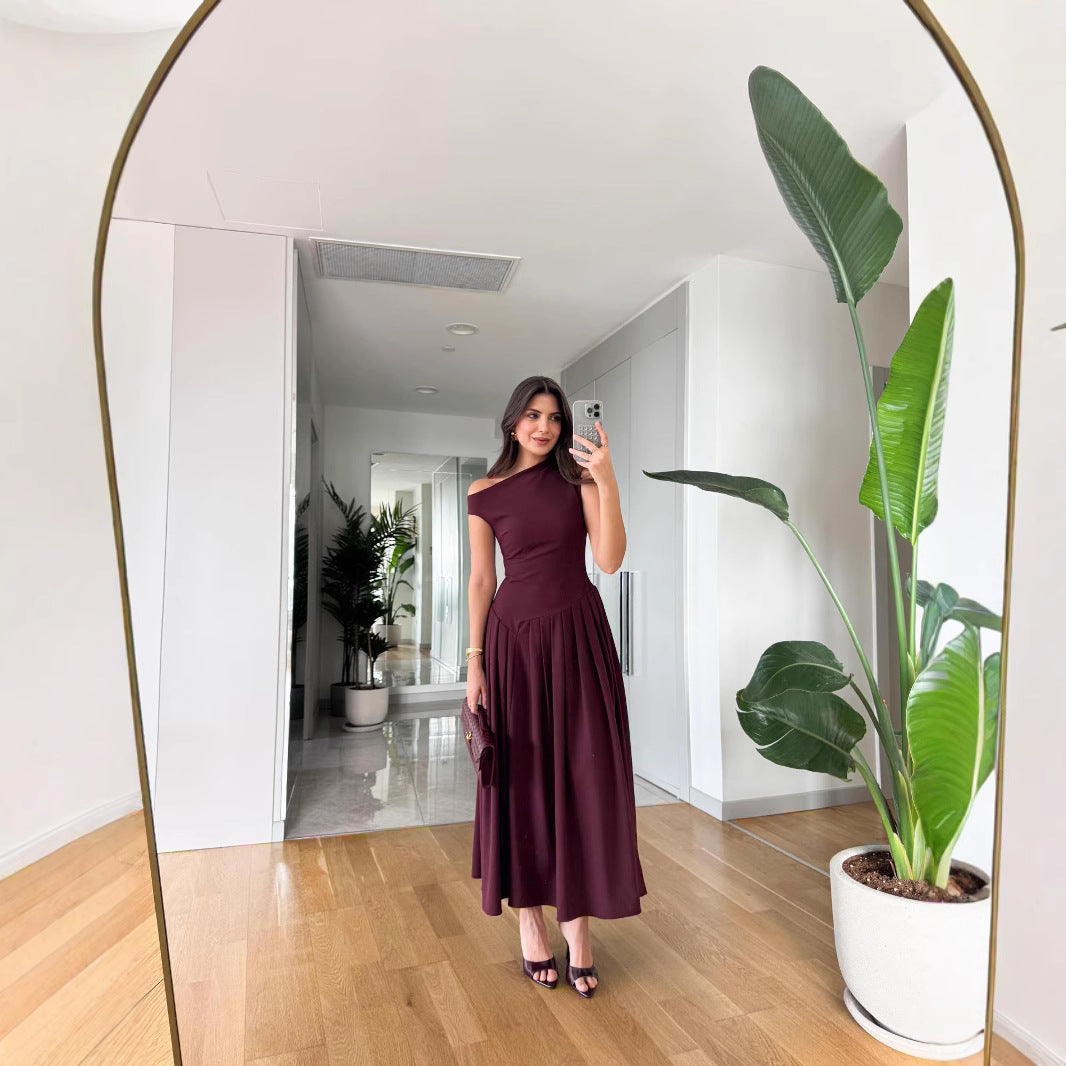 Damer Off-Shoulder Plisseret Aftenkjole Stilla