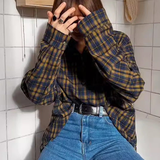 Dame Oversized Skjorte i blødt bomuldsblandingsmateriale med afslappet snit Stilla