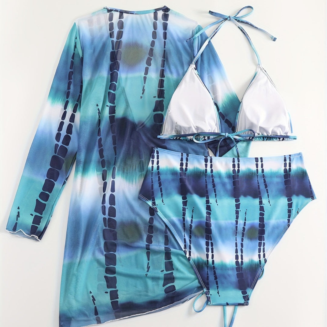 Dame Bikiniset med elegant omslagskjole Skovae