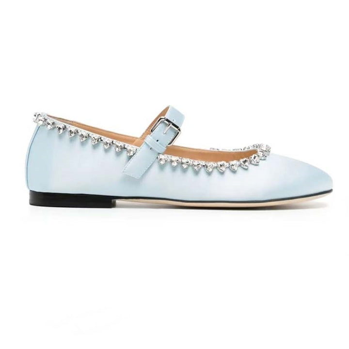Femme dekorerede Mary Jane ballerinaer med rhinestones Stilla