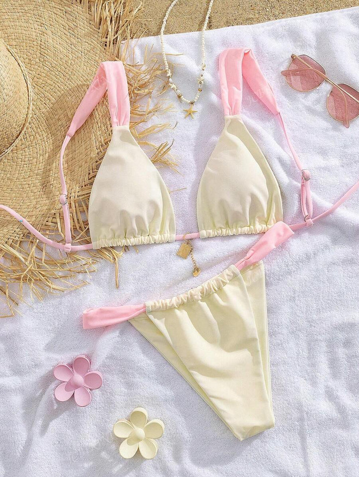 Dame Triangel-Bikini-Sæt med justerbare stropper og elegante accenter Stilla