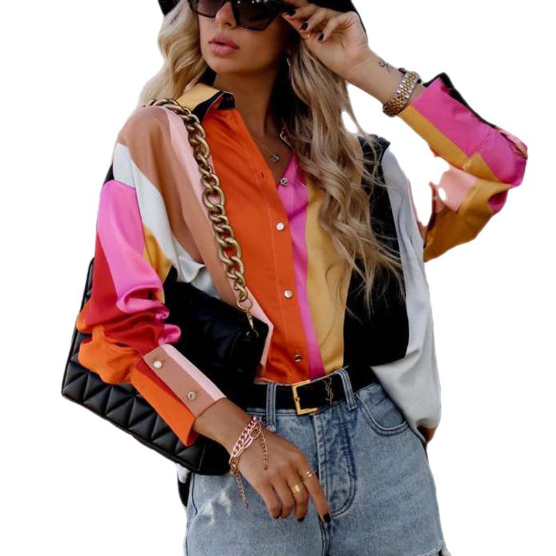 Dame Oversized Bluse med elegant blomsterdesign Stilla