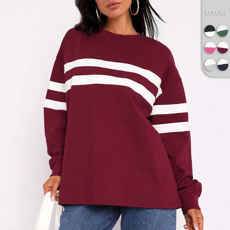Dame Casual Sweatshirt med brede striber Stilla