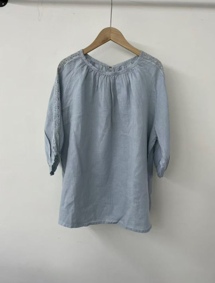 Femme Elegante Broderet Boho-Bluse Stilla