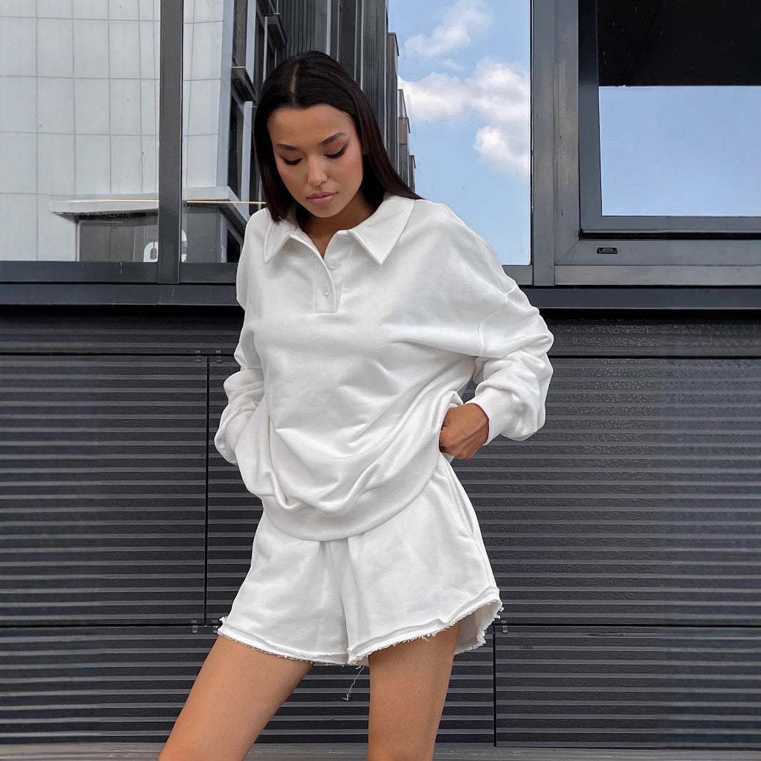 Kvindernes sporty shorts og polo top sæt Skovae