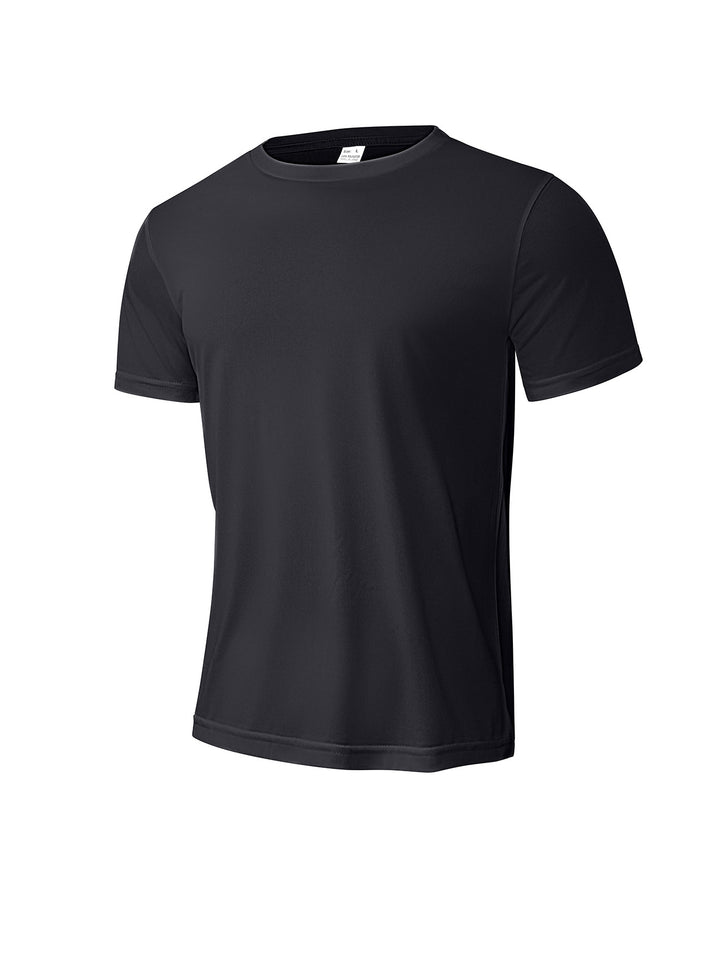 Herrer nan meleret funktions T-shirt med rund halsudskæring, let bomuldsblanding og åndbar struktur Skovae