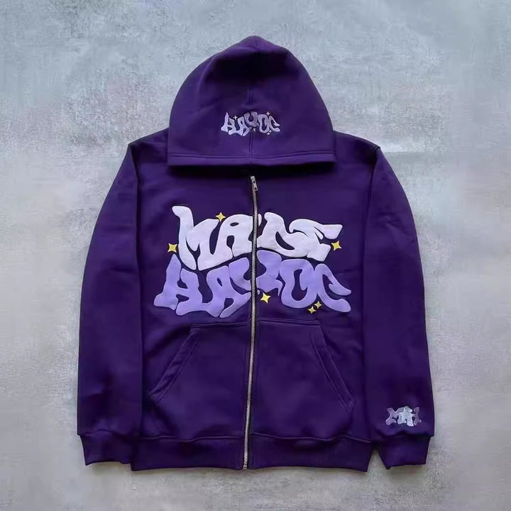 Kvindernes sporty hoodie jakke i urban graffiti stil Skovae
