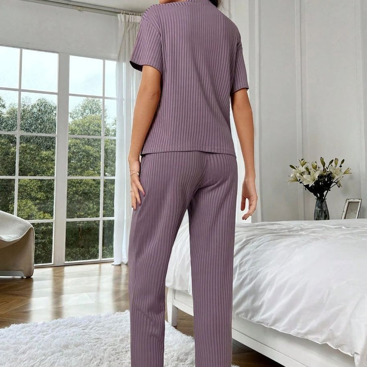 Femme Relaxed Fit Rippstrik Lounge Sæt Stilla