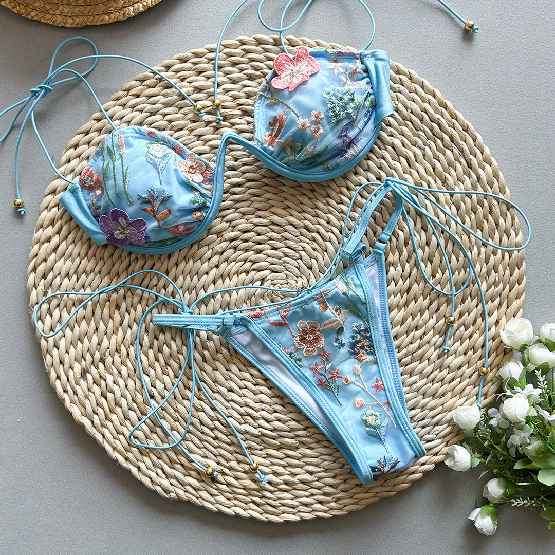 Dame Floral Broderet Bikini Stilla