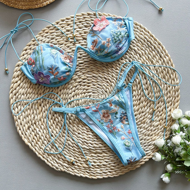 Dame Floral Broderet Bikini Stilla