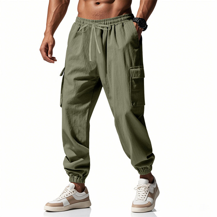 Herrer Cargo-joggingbukser med elastisk talje og multifunktionelle lommer Stilla