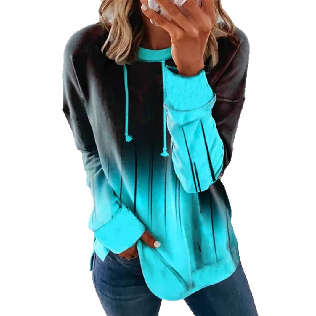 Kvinders hoodie med stilfuld gradient og unikt design Stilla
