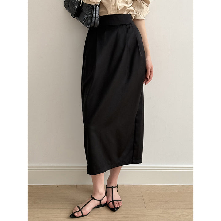 Dame moderne blyantskørt med elegante folder Stilla