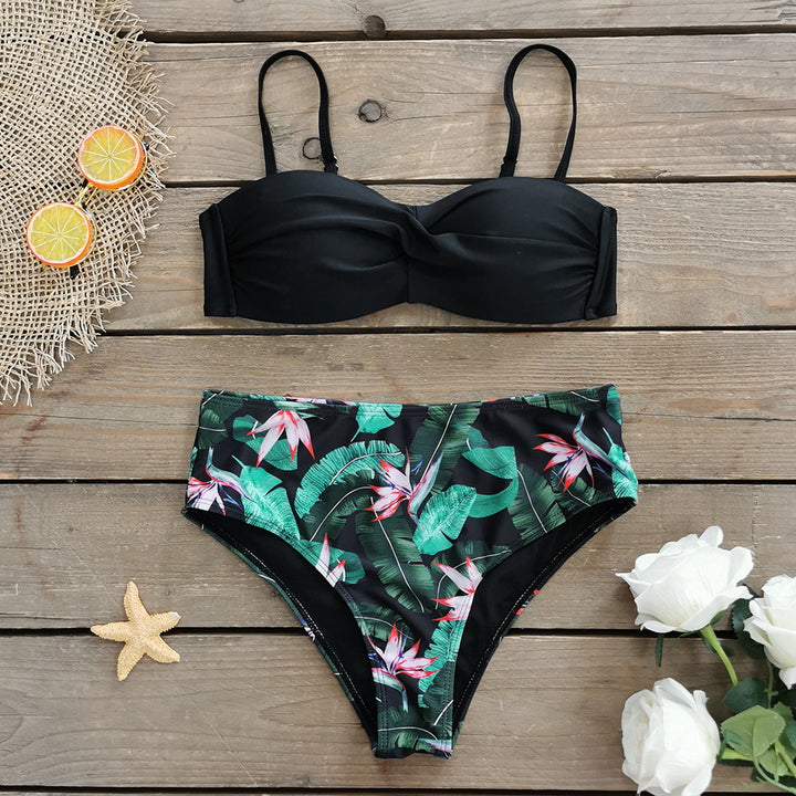 Dame Bikini-sæt med luksuriøs bustier-top og høj talje Stilla